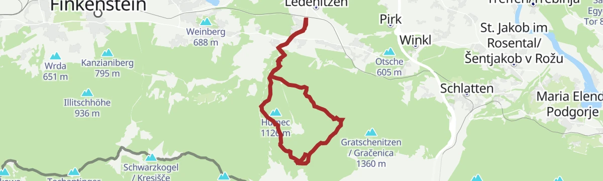 Route map: Roßalm - Ferlacher Spitz